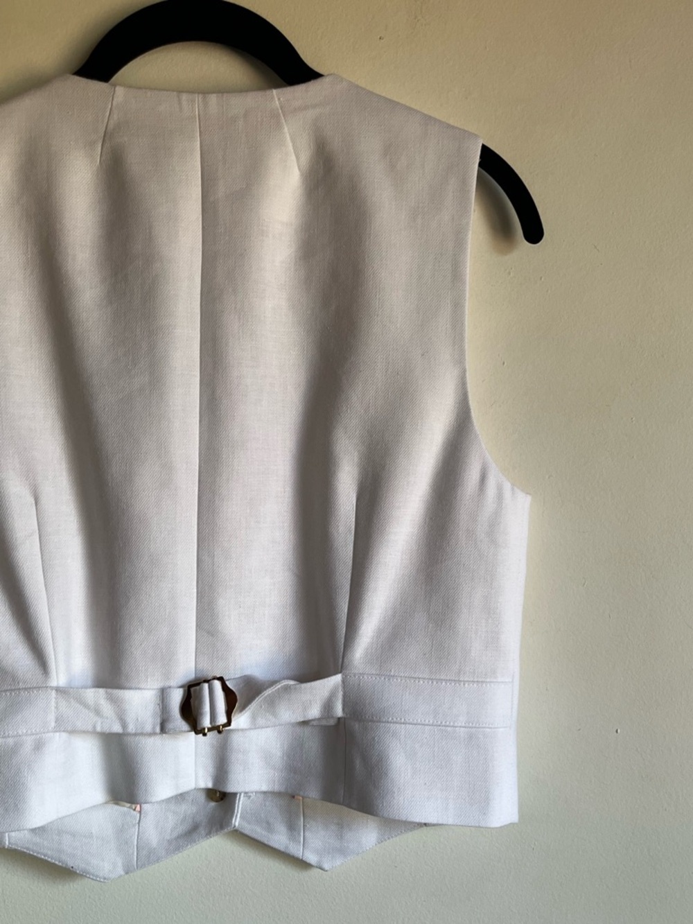 NWT JCrew Classic Vest in Stretch Linen Blend White Size 2 Cropped $148 CA761 - Picture 6 of 11